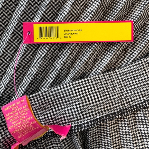NWT Retro-style Black & White Houndstooth Pleated Midi Skirt, Size 10 - Picture 7 of 9